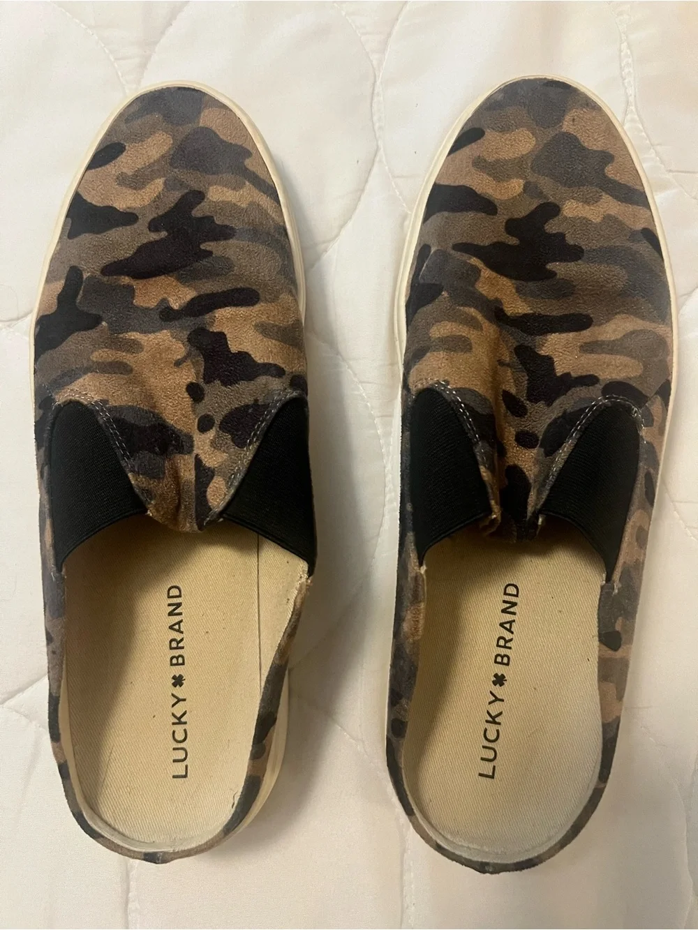 Lucky Brand women’s Camouflage Slip-On Sneakers - Brown Camo